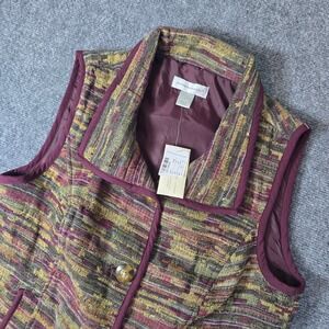 Christopher & Banks Women's Small S Textured‎ Button Front Vest Sleeveless